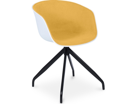 Silla de Oficina Tapizada con Brazos Jodie Silla de Escritorio Blanco y Negro 54x54x72cm PRIVATEFLOOR