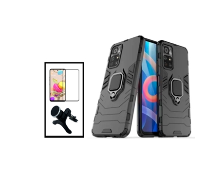 Kit De Película De Vidrio Templado De Cubierta Completa 5D 3X1 Soporte Magnético De Coche Reforzado Defensor Militar Para Xiaomi Poco M4 Pro 5G - N...