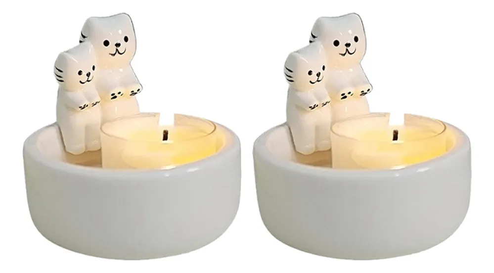 Nuevo portavelas de gato, vela de aromaterapia, Adorávelvayotoy
