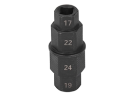 Llave de extracción del eje delantero de motocicleta con llave hexagonal de 17, 19, 22 y 24 mm, color negro