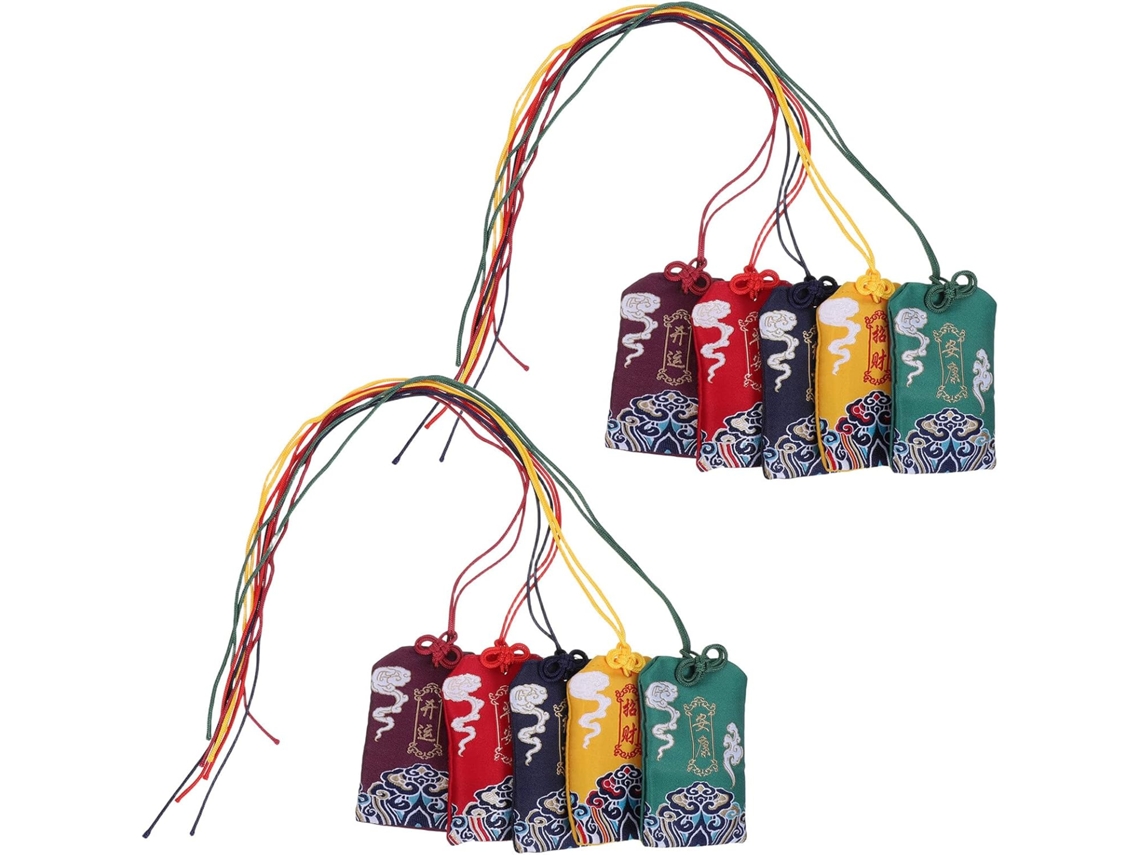 Bolsitas Japonesas Omamori Vacías 10 Piezas Surtidas Amuletos Bendición Éxito Protección Decoración Japonesa