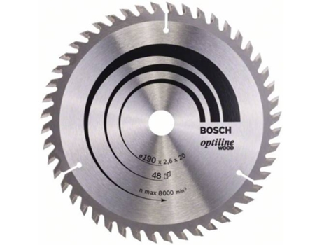 Disco de Sierra Circular BOSCH Optiline Madera 190x20/16x2.6 mm - 48