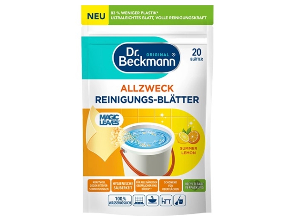Dr. Beckmann Láminas Limpieza De Suelos Limón, 20 Unidades (producto De Alemania)