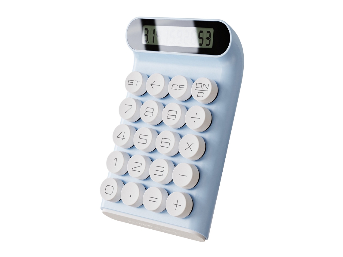 Calculadora mecánica con llave eléctrica para uso diario y básico de oficina, con pantalla LCD