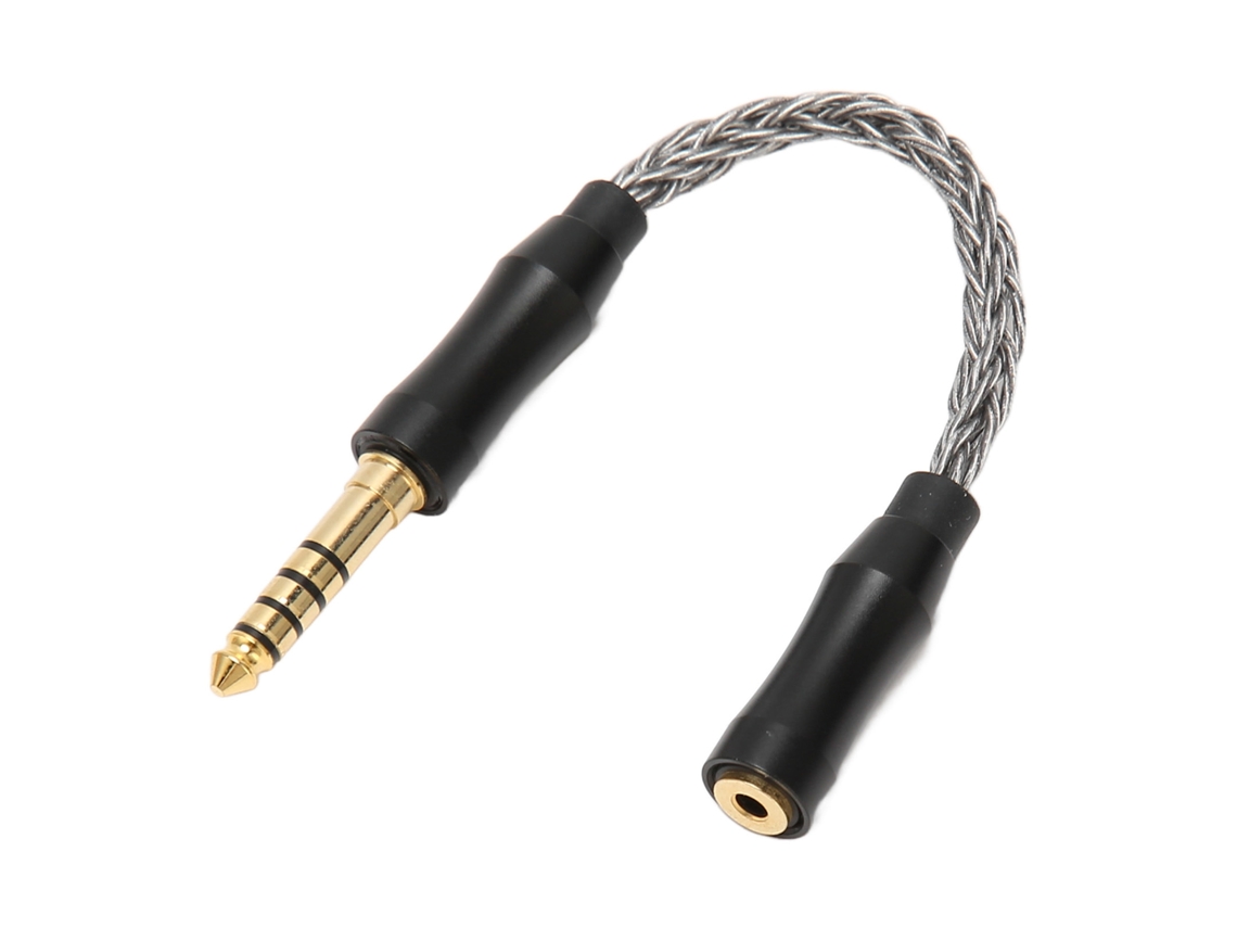 Cabo Adaptador Fêmea 2,5mm Para Macho 4,4mm Cobre Monocristalino Para Fones De Ouvido 14cm Cinza Frio