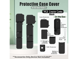 Capa Silicone Para Dji Osmo Pocket 3/xtra Muse,ecrã E Microfone, Leve, Antirriscos Preto Hexinyigjly