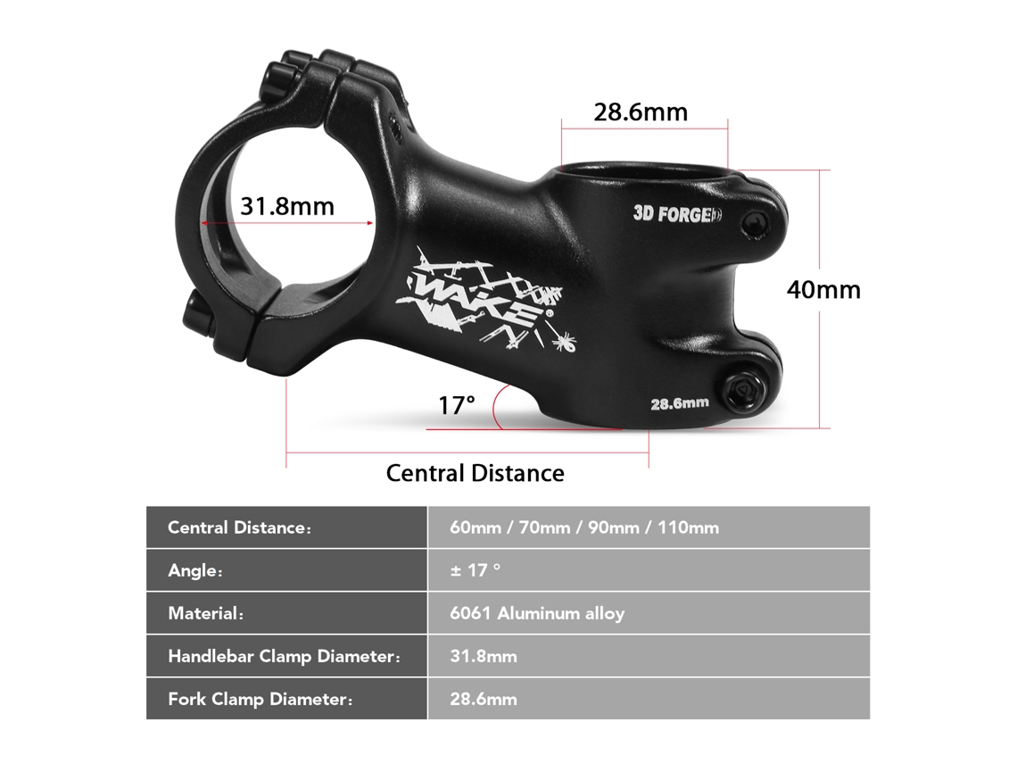 Cano De Bicicleta 17 Graus Ultraleve Para Guidão 31.8mm Mtb E Bike De Estrada