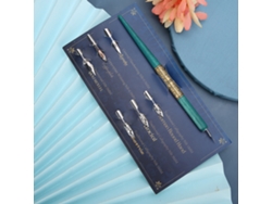 Pluma De Inmersión Hermosa E Innovadora Con 6 Puntas Para Practicar Caligrafía Inglesa Regalo Cian