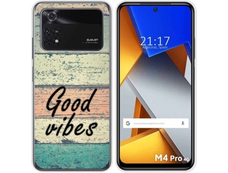 Carcasa para Xiaomi Poco M4 Pro 4G TUMUNDOSMARTPHONE Dibujos Madera 01 Multicolor