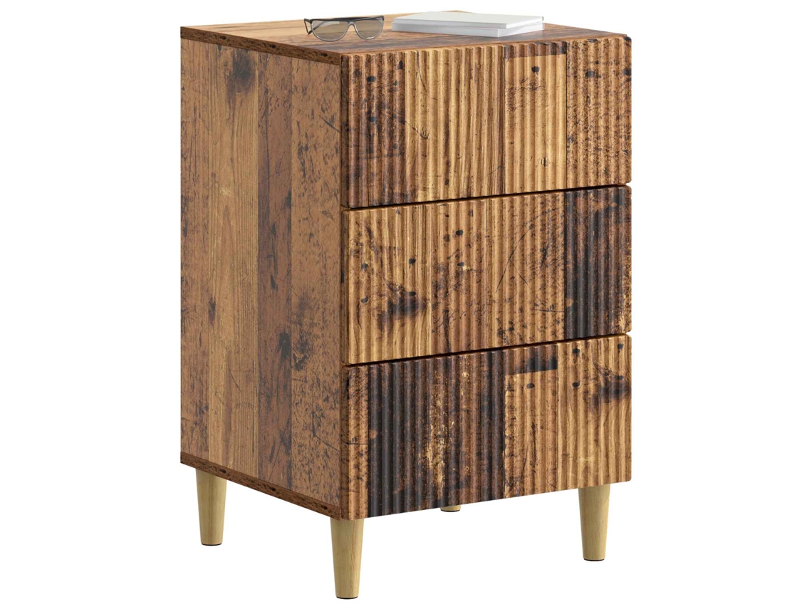 Maison Exclusive - Armario De Noche Con Cajón Madera Envejecida 43 X 41 X 66,5 Cm