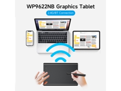 Tableta Gráfica Wp9622nb Con 8192 Niveles De Presión, 5080 Lpi, 230 Pps Y Conexión 2.4g/bt