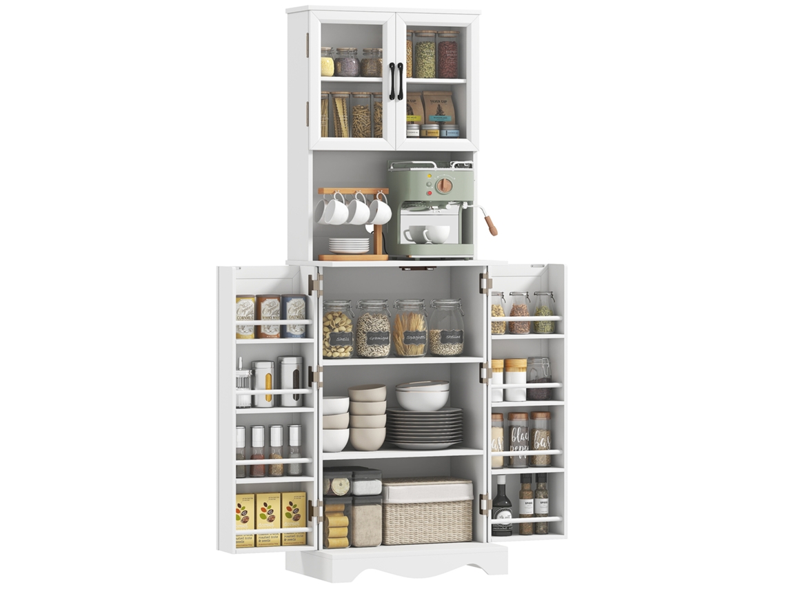 Carrito de cocina con cajón, armario y especiero, color blanco, de ZENCORE SERVICES.