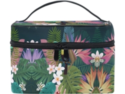 Neceser organizador de cosméticos con estampado vegetal (sin marca)