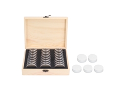 Caja Protectora De Madera Estilo Retro Para 30 Monedas Conmemorativas, Diseño De Cuadrícula, Para Coleccionar Y Guardar.