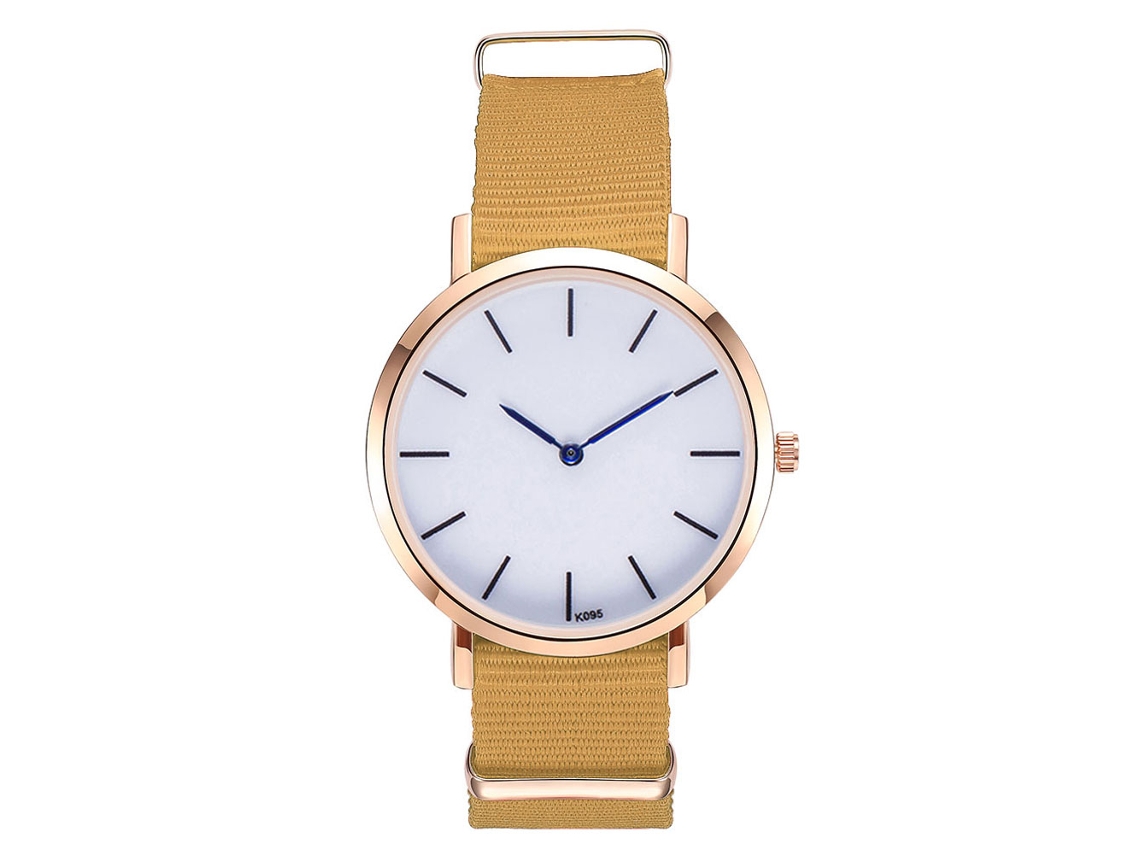 Reloj De Pulsera Zhoulianfa Para Hombre, De Nailon, Con Movimiento De Cuarzo, Estilo Moderno, Color Amarillo.