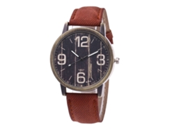 Reloj De Pulsera Unisex De Cuero Estilo Retro Punk, Marrón Oscuro, Zhoulianfa