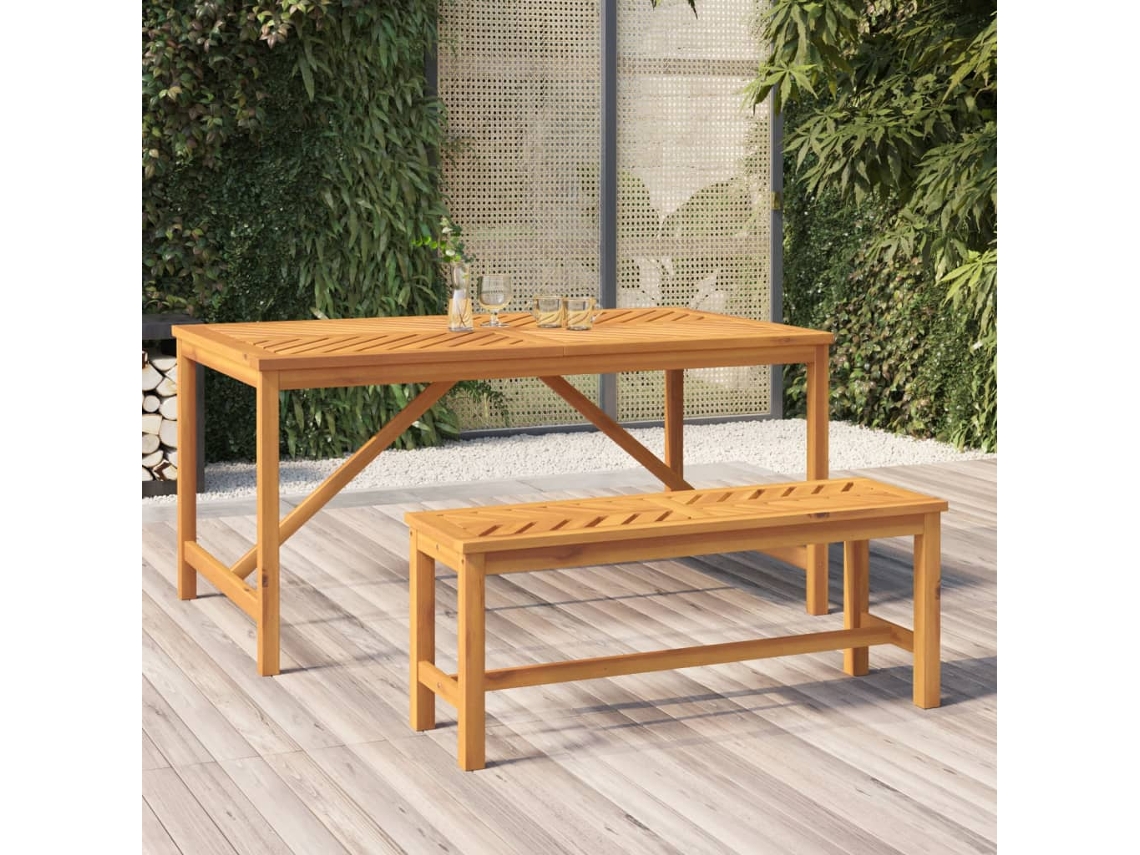 Lovely Home Banco de Jardín 110 Cm Madera de Acacia Maciza