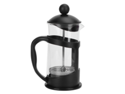 Hervidor de té y café de vidrio de borosilicato resistente a altas temperaturas con filtro manual, negro, 1000 ml (Otro)
