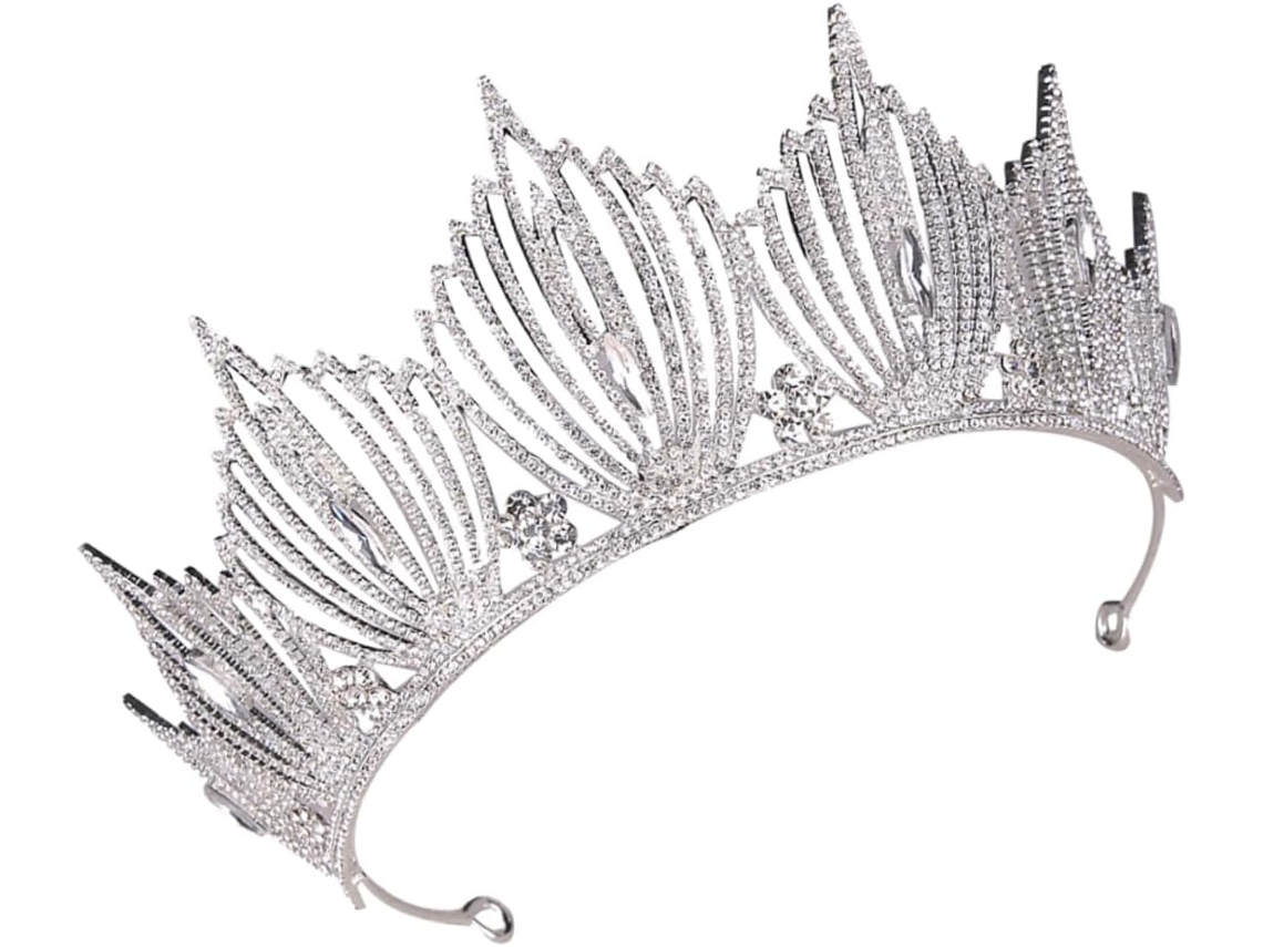 1 Pieza De Corona Barroca, Elegante Accesorio Para Fiestas Con Base Plateada.