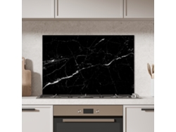 Panel antisalpicaduras de cocina con aspecto de mármol - Negro - Lujo 90x60 cm