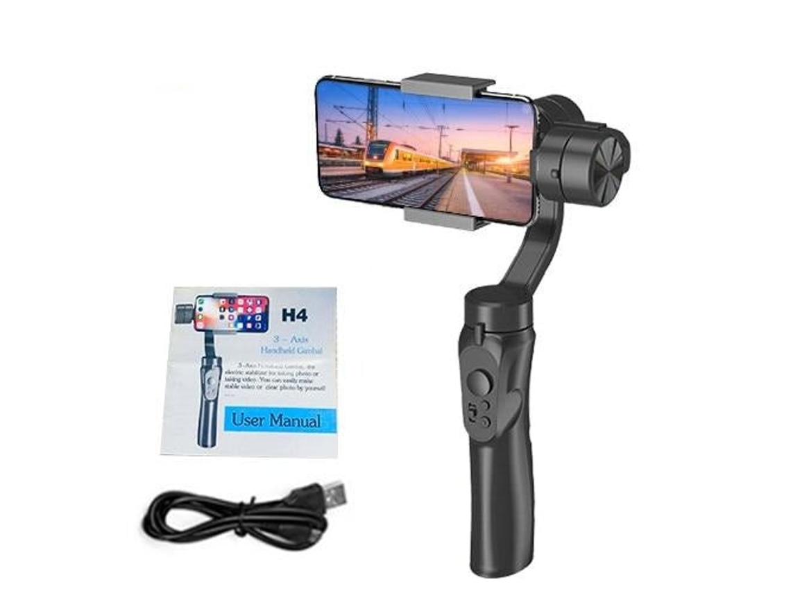SZSMART  Estabilizador de Gimbal  Portátil de 3 Eixos para Smartphone iPhone com Tiro Vertical e Lateral de Anjo