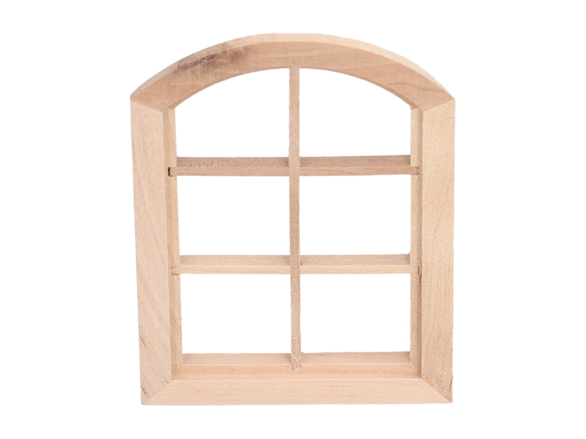 Ventanas De Madera En Miniatura Para Casa De Muñecas Con 6 Arcos, 10,5 X 7,5 Cm, Para Escala 1/12