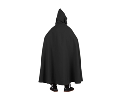 Capa larga Medieval negra con capucha infantil