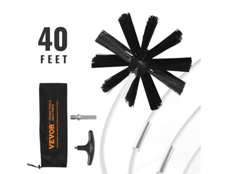 VEVOR Kit de Cepillo de Limpieza de Conductos de Secadora de 12,2m para Chimenea