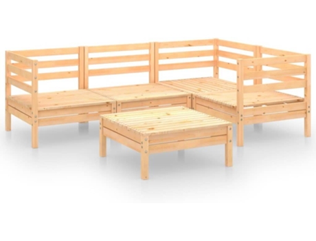 Conjunto 5 de muebles de jardín VIDAXL madera maciza pino