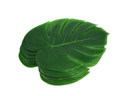 Baok - 12 piezas de banderas de mesa con hojas de monstera, manteles, alfombras y plantas artificiales para decoración de pared