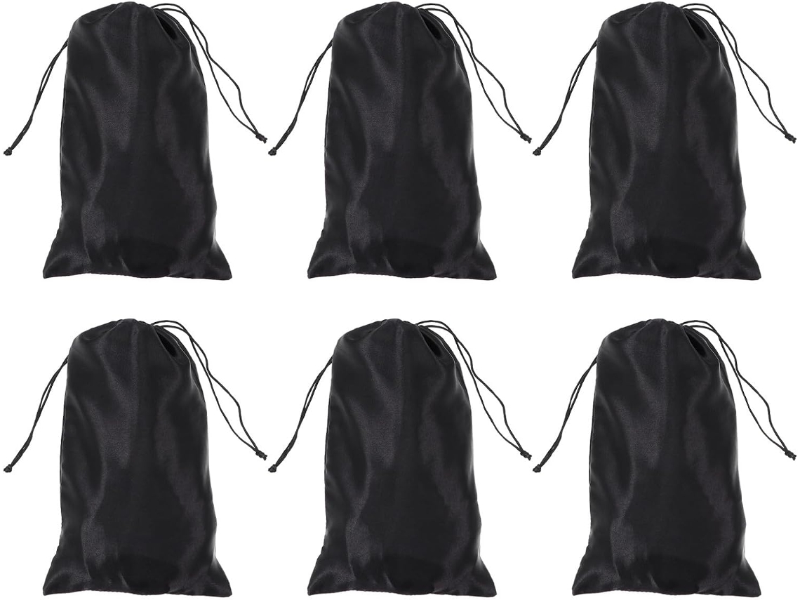 Conjunto De 6 Saquinhos De Cetim Para Guardar Perucas E Acessórios De Cabelo.