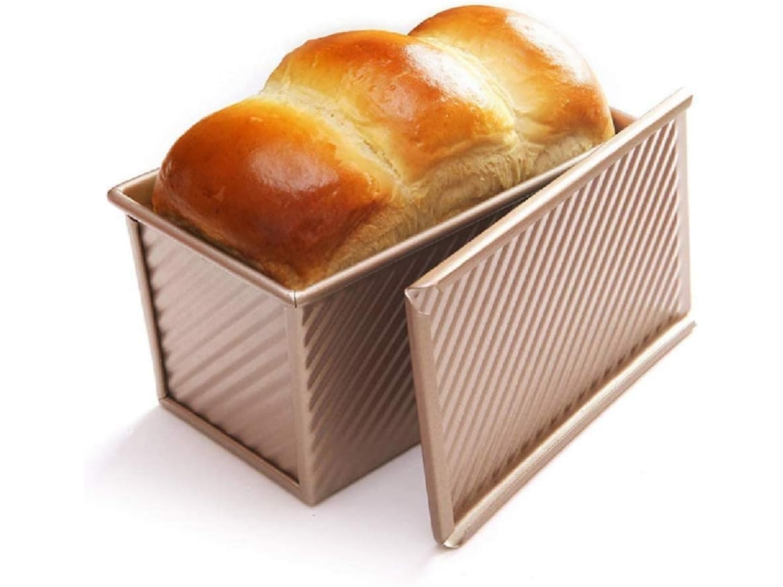 Molde para pan Pullman de Gourmet Baker's Secret, de acero al carbono con tapa, para un calentamiento uniforme y un desmoldado fácil.