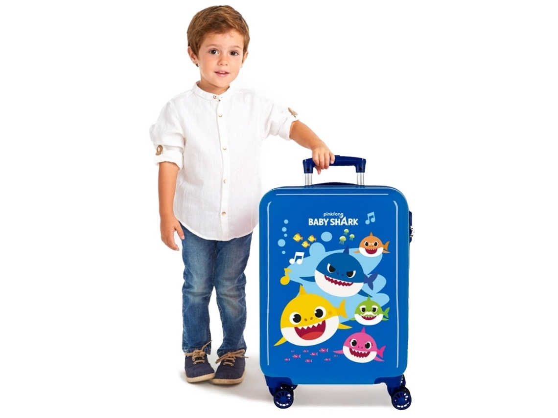 Maleta de cabina / Trolley 55cm 4r Baby Shark Ocean Sharks Azul