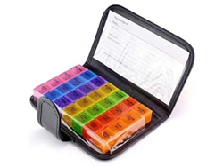 Organizador Semanal De Medicamentos Con 28 Compartimentos, Portátil Para Vitaminas, Suplementos Y Medicamentos, Libre De Bpa.