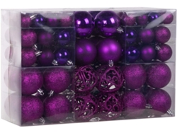 Estilo de vida y más 100 piezas Bolas de Navidad moradas Decoraciones para árboles de Navidad Bolas para árboles de Navidad 100 (Purpur) Colgante de gancho