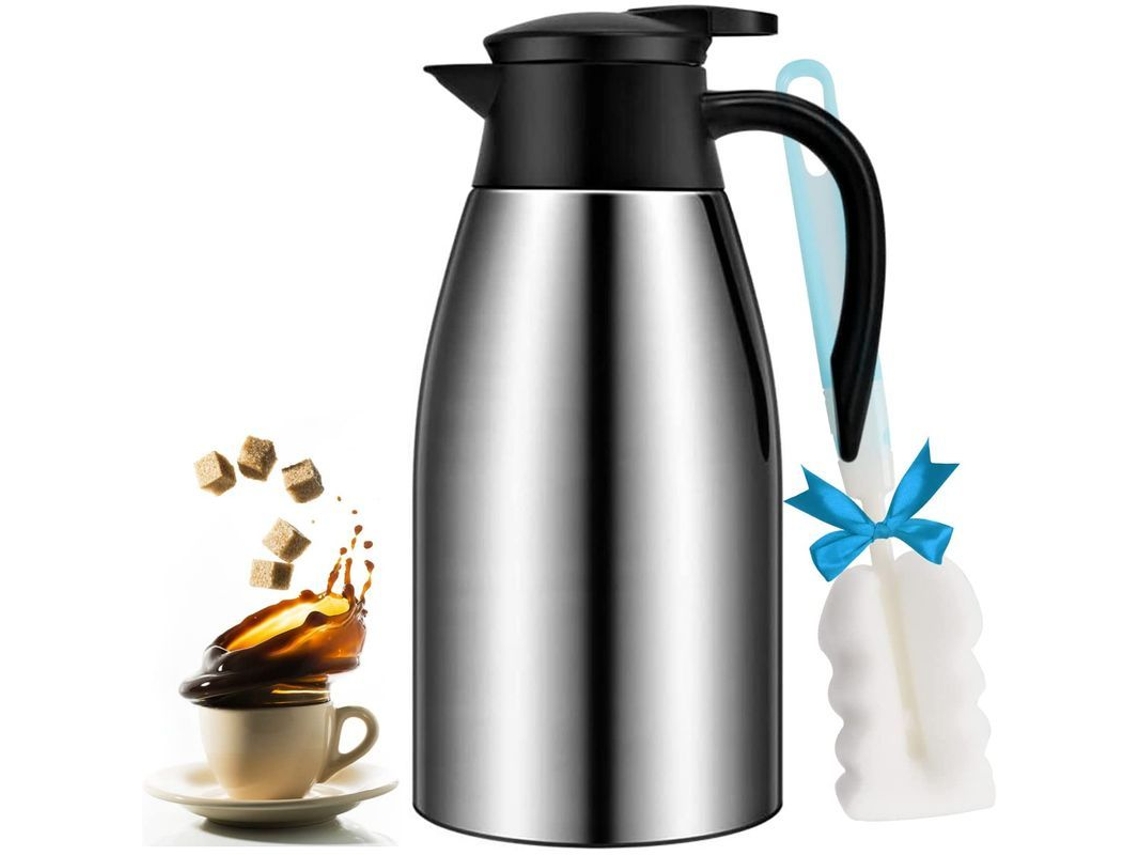 Jarra Térmica De Acero Inoxidable De 68 Onzas Con Doble Vaso Para Café Y Té.