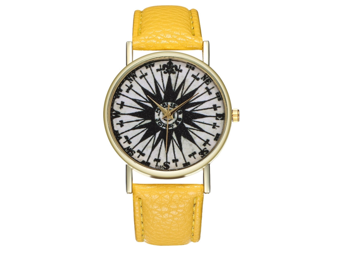 Reloj Analógico Para Hombre Zhoulianfa, Diseño Estándar, Esfera Redonda, Cuarzo Amarillo.