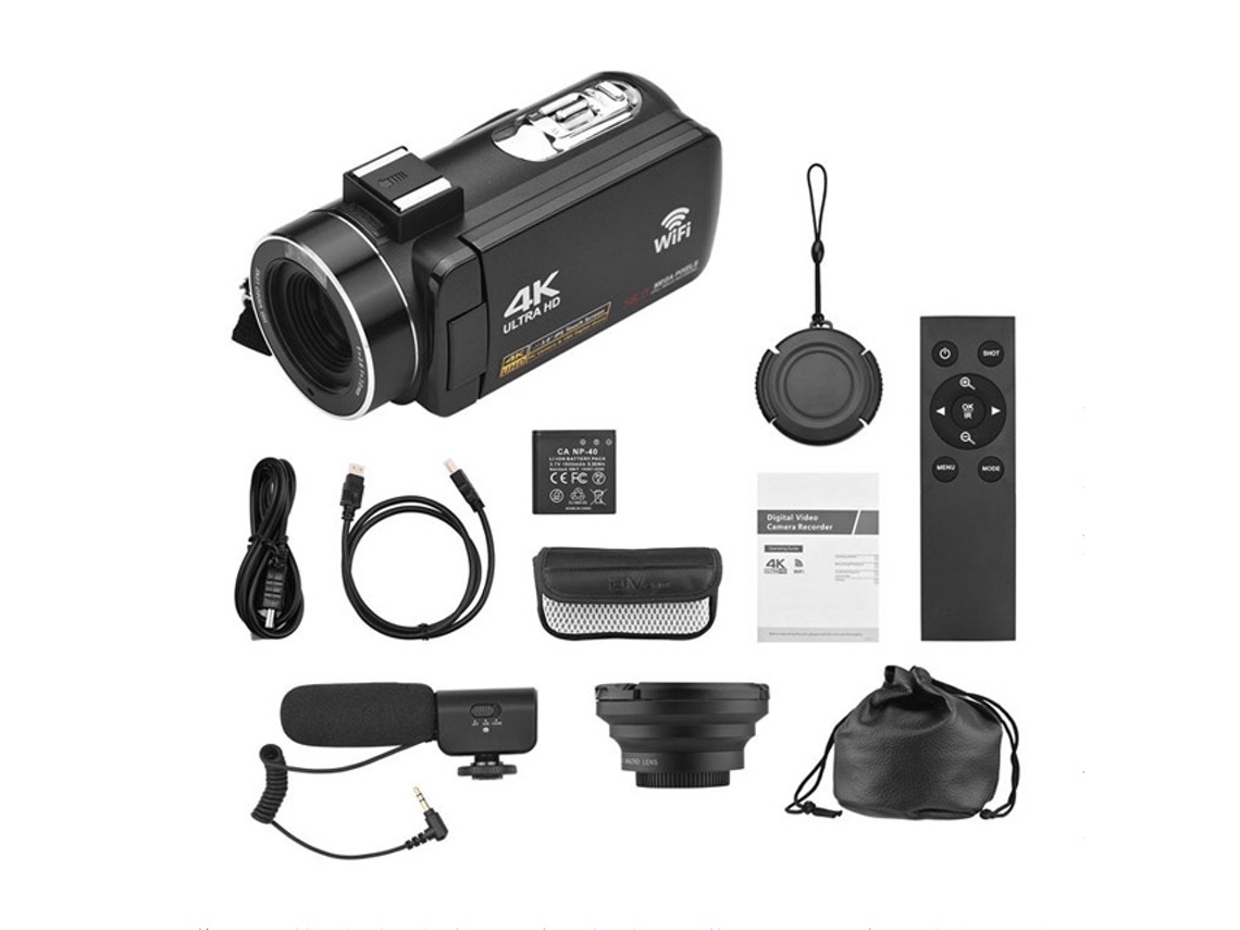 Cámara digital 4K HD con rotación de 270°, 56 megapíxeles, MDUG de 3 pulgadas (Negro 4, Solo cámara)