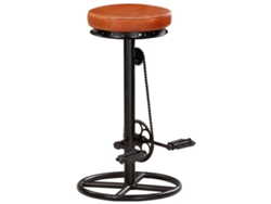 Maison Exclusive - Taburetes De Cocina 2 Uds Cuero Auténtico Cabra Negro Y Marrón