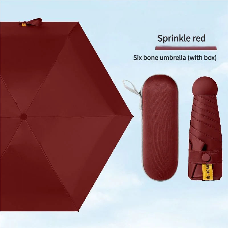 Paraguas De Mujer (rojo), Protección Uv, Apto Para Días Soleados Y Lluviosos, Paraguas De Bolsillo.