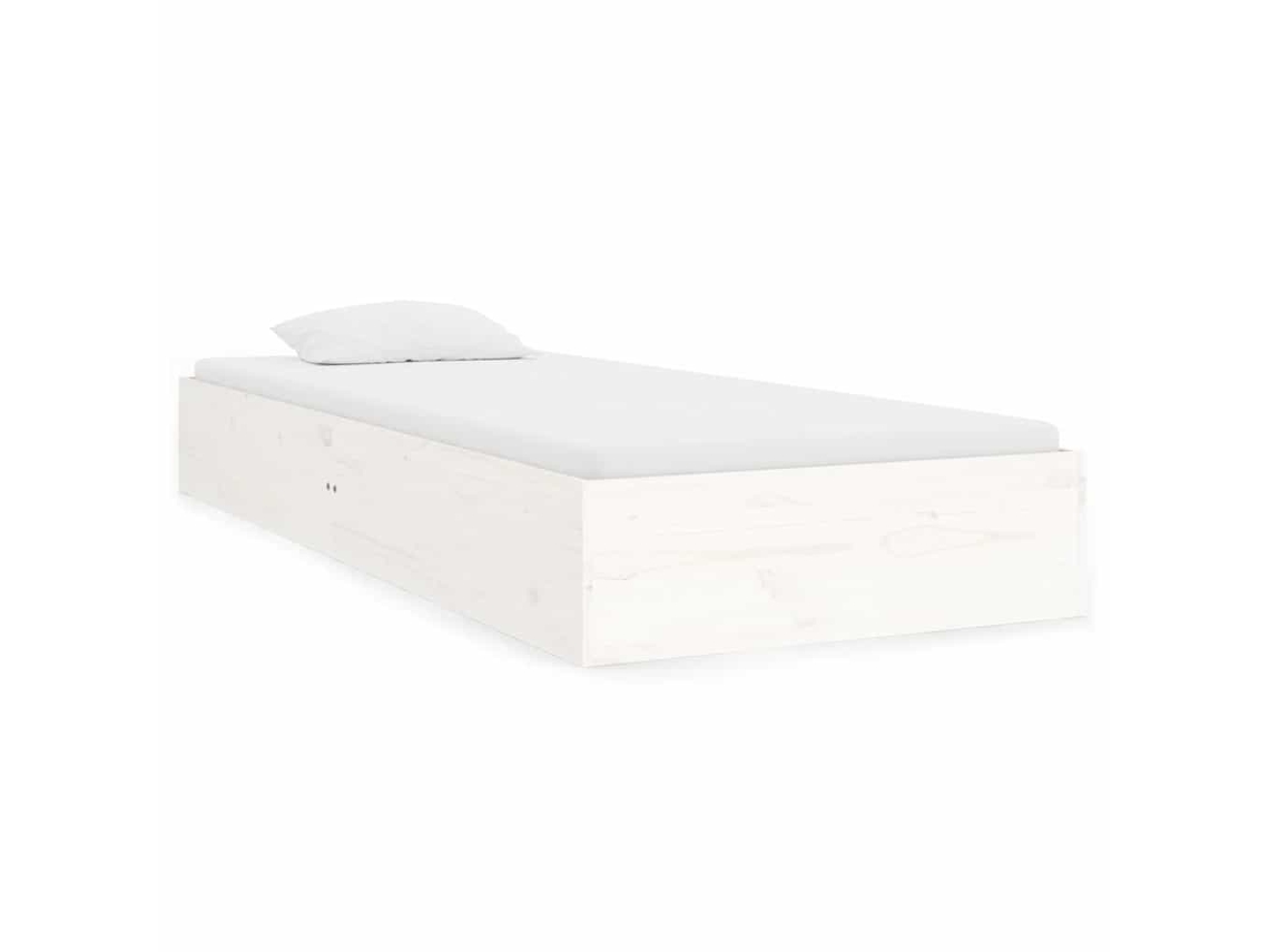 Maison Exclusive - Estructura De Cama Sin Colchón Madera Maciza Blanco 75x190 Cm