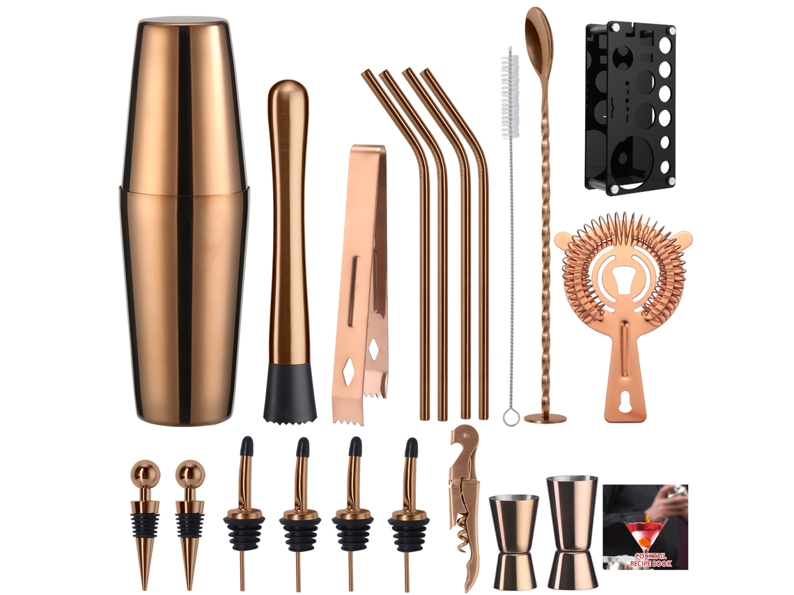 Kit de coctelería: El set perfecto para una experiencia de bar inigualable - Regalo divertido - Digitallab Oro Rosa