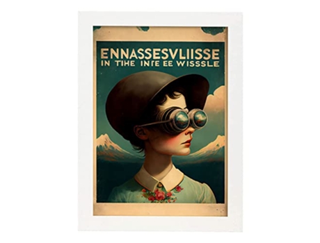 NACNIC Poster Cartel En Estilo Surrealismo Cinematográfico Ilustraciones Y Grabados De Historieta Abstracta Y Artística A3 Marcos Blancos