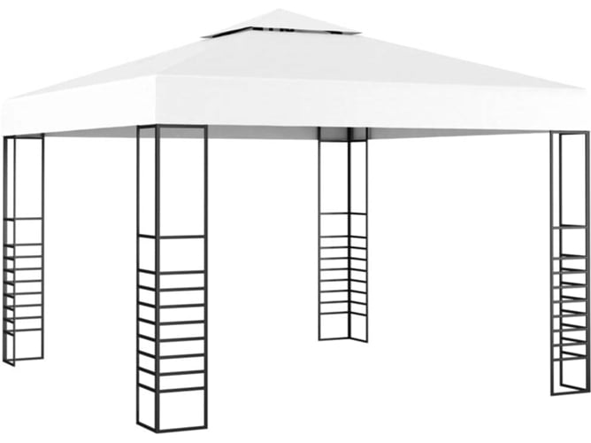 vidaXL Carpa cenador de jardín blanco 3x3 m