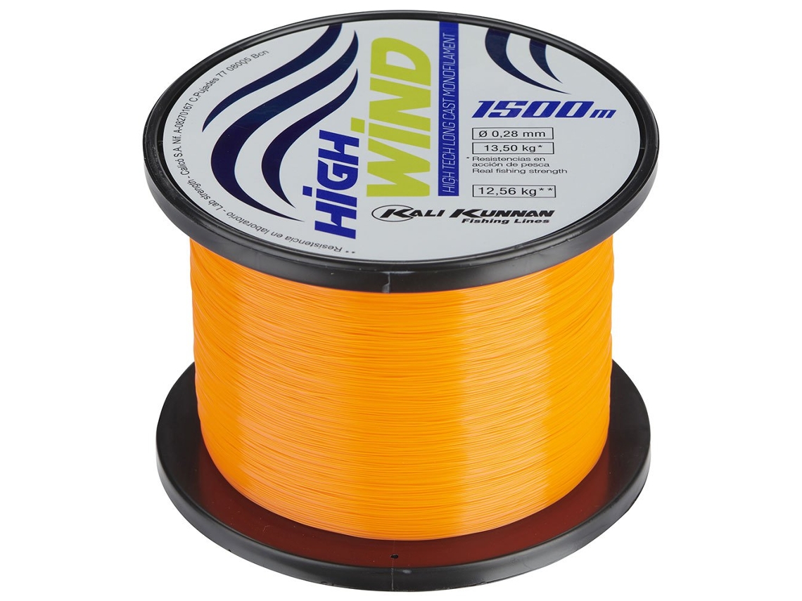 Monofilamento High Wind 1500 M Laranja 0.160 Mmkali Kunnan