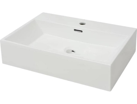Lavabo VIDAxL con Orificio Para Grifo Cerámica 60,5x42,5x14,5 cm Blanco