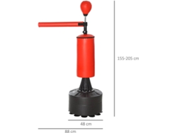 Punching Ball HOMCOM 360 ° (Rojo - 88x48x155-205cm)