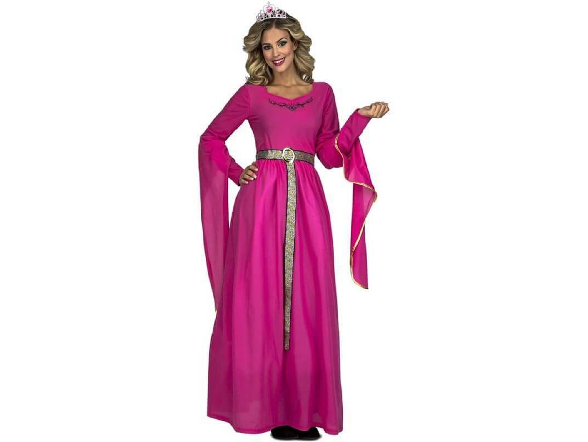 Disfraz de Mujer DISFRAZZES Princesa Medieval Rosa (Talla: M-L)