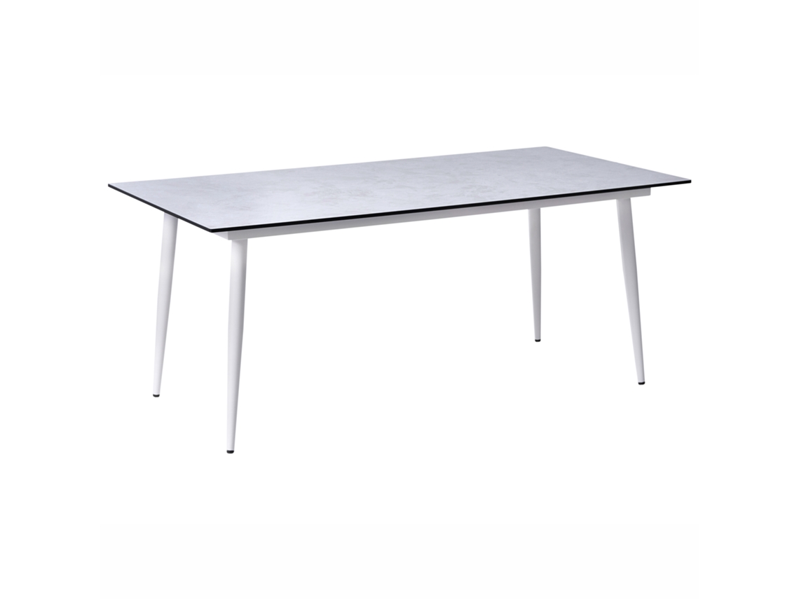 Mesa de comedor de jardín Beliani Tolentino en termolaminado de alta presión gris 90x180x75 (hpl)