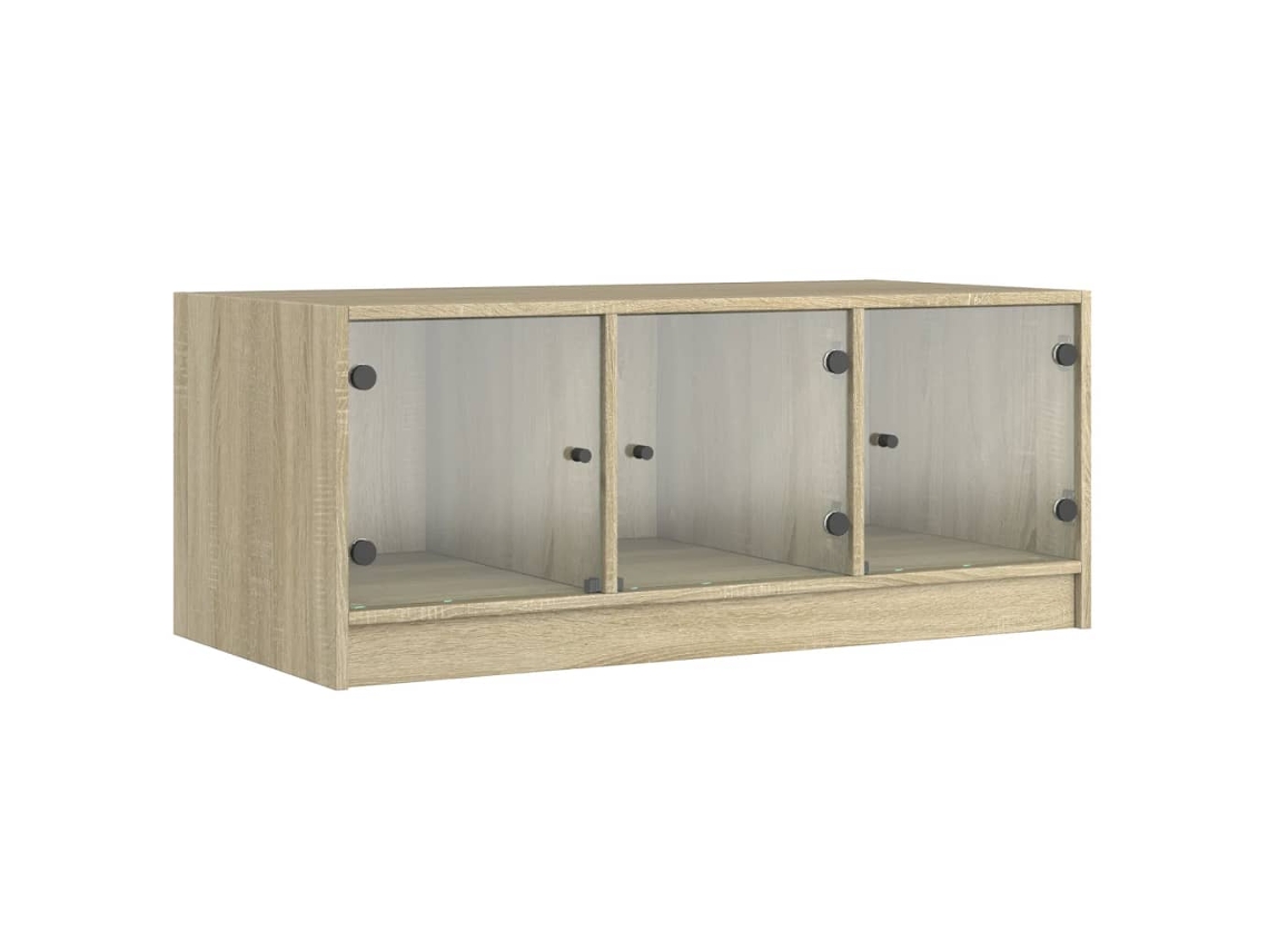 Maison Exclusive - Mesa De Centro Con Puertas De Vidrio Roble Sonoma 102x50x42 Cm